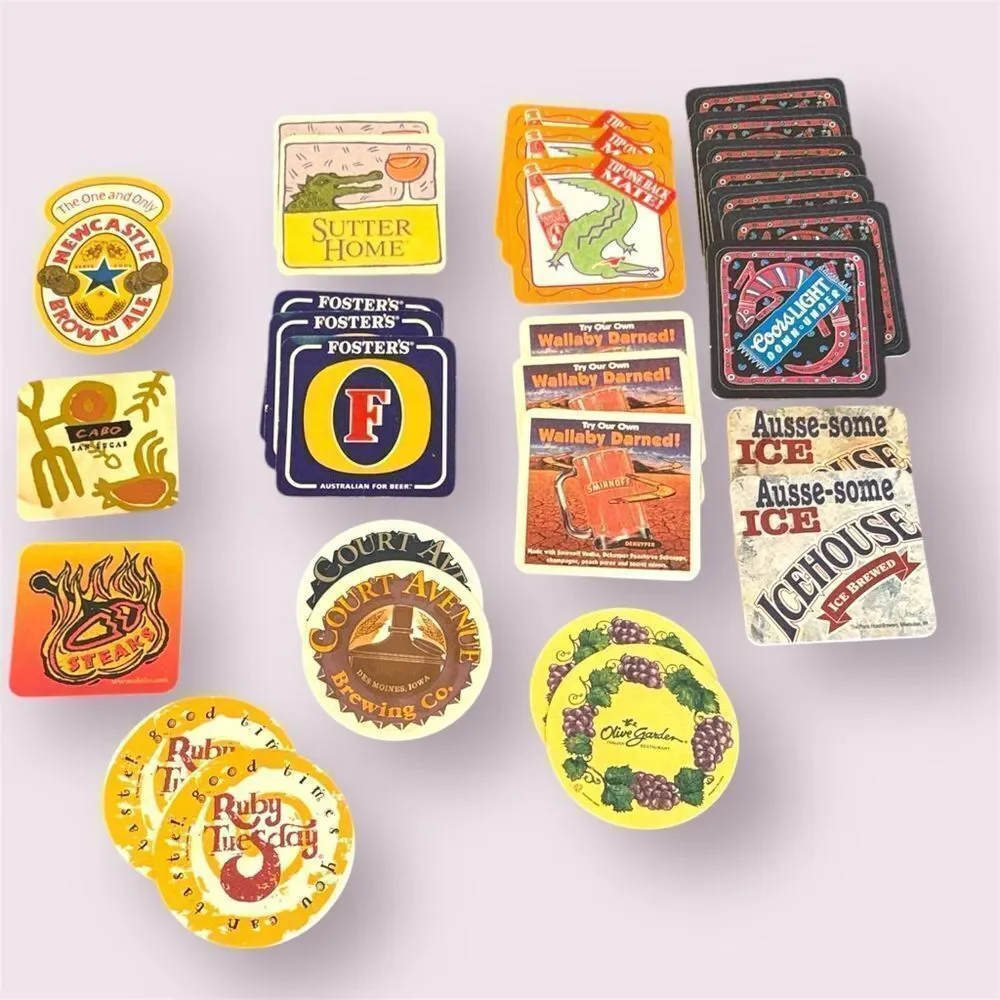 Vintage 90s Beer Restaurant Cardboard Coasters Lot of 30